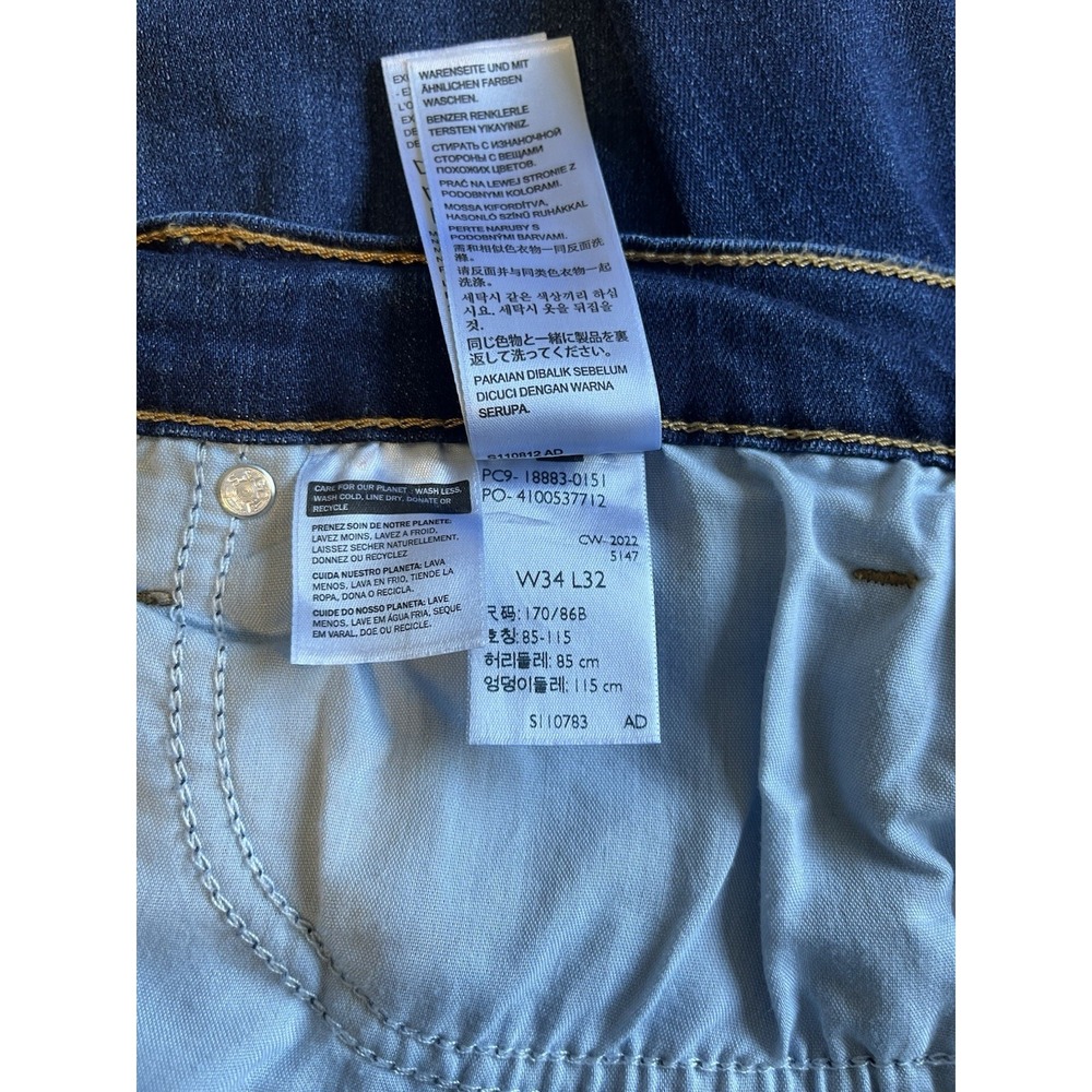 Levi's Sz 34 Women's‎ 724 High Rise Straight Jeans Frayed Raw Hem Dk Blue Wash - Picture 11 of 13